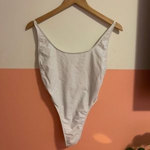 American Apparel high cut white swim